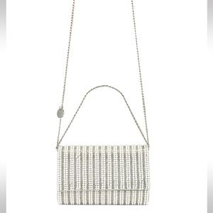 Olga Berg Bindi clutch. Used once. White and silver/sparkle